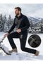 Men's Black Fleece Lined Water and Wind Resistant Outdoor Cargo Pants with Pockets - 2