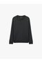 Long Sleeve Viscose Blend Buttoned Henley Collar Knit Sweater