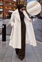 Double-Breasted Collar Lined Araboy Coat Tsd260297 Gray Ecru - 2