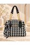 Savanna Bag with Houndstooth Pattern, Chain and Scarf Detail, Women's Bag