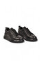 Men's Lace-Up Thick Comfortable Sole Stylish Black Genuine Leather Casual Sneaker Shoes 2592 - 4