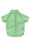 Hand Knitted Dog Sweater in Aqua Green – High-Necked, Twisted Detail, Short Sleeve Pet Clothing, 100% Cotton - 2