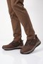 Men's Lace-Up Non-Slip Sole Water-Repellent Brown Genuine Leather Outdoor Trekking Shoes 2526