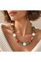 Kly-1078 Turquoise, Tile and Cream Chunky Beaded Necklace |   Eos Collective - 3