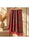Flr-5027 Red Paisley Patterned Double-Sided Cashmere Shawl |   Eos Collective - 4