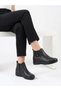 Women's Black Orthopedic Sole Genuine Leather Daily Boots - 3