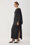 Kayik Yaka Bat Sleeve Satin Dress - 4