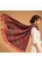 Flr-5027 Red Paisley Patterned Double-Sided Cashmere Shawl |   Eos Collective
