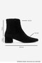 Maroby Black Suede Genuine Leather Women's Thick Heeled Boots - 5