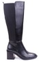 Dza07-3374043 Black Daily Stretch Women's Boots with 7 cm Thick Heels - 2