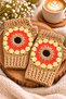 Women's Fingerless Knitted Gloves Tan Hand Knitted Winter Warm Gloves for Daily Use - 2
