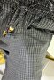 Dark Blue Stone, Small Checked Elastic Waist Pants Per51459 - 3