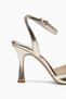 Women's Gold Heeled Shoes - 2