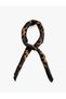 Leopard Patterned Satin Square Scarf with Contrast Edges