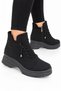 Women's cold-proof smart lace-up boots - black/smoked