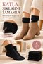 Women's Wool Winter Thick Terry Socks Thermal Socks Non-Elastic Boot Socks 4 Pairs - 5