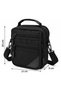Men's Black Multi-Compartment Zippered Shoulder and Hand Bag with Adjustable Strap Daily Crossbody Bag - 2