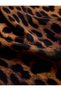 Leopard Patterned Satin Square Scarf with Contrast Edges - 3