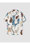 Vizyon New Season Ecru Regular Fit Patterned Viscose Men's Shirt - 6