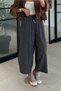 Dark Blue Stone, Small Checked Elastic Waist Pants Per51459