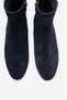 Richey Navy Blue Suede Genuine Leather Women's Round Toe Thick Heeled Boots - 4