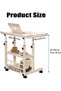 HIKKY Home Office Desk, Height Adjustable Laptop Table with Shelf, Portable Small Computer Desk with Rolling Wheel, Modern Side Table for Work Study Reading, Stable and Durable, 80x40cm (White) - 2