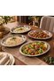 430 Quality Chrome Steel 6 Pcs Engraved Kayak Plate 27 cm – Handmade Rice and Salad Presentation Plate - 6