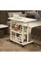 HIKKY Home Office Desk, Height Adjustable Laptop Table with Shelf, Portable Small Computer Desk with Rolling Wheel, Modern Side Table for Work Study Reading, Stable and Durable, 80x40cm (White)