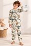 Boy's 100% cotton cream tail dinosaur pajama set - 2