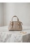 Women's Leather Look Mini Handbag – with Buckle and Zipper