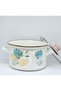 22 cm 3.5 Liter Leaf Enamel Pot - 4