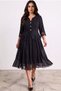 Women's Lace Detailed Chiffon Skirted Crepe Midi Evening Dress 36-50 Size 2840 - 4