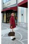 Women's Oversized Hijab Tunic / Sweater with Fur Detail on the Sleeves, Stand Collar and Buttons - 4
