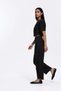 Women's Trousers Barrel Pants Cloutte Pants High Waist Wide Leg Black Fabric Pants - 5