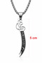 Hz Ali Zülfikar Sword Model Steel Men's Necklace - 3