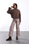 Brown Detachable Fur Detailed Bomber Coat 100048 - 2
