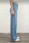 Lager Women's Light Snow Wash Blue Lycra Super High Waist Loose Jeans Palazzo Trousers - 3