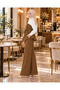 Belted Waist, Original Design - Women's Collared Asymmetrical Blouse and Slit Wide-Leg Imported Crepe Trousers Two-Piece Set - 2