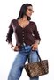 Brown Cardigan with Ruffled Hem 2748 - 2