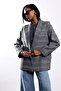 Gray Plaid Pattern Blazer Jacket 03020 - 3