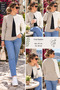 Women's Sport Casual Mercerized Three Color Gradient Stylish Sweater - 2