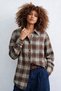 Women's Regular Fit Plaid Shirt - Bitter Brown/Blue