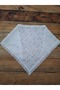 Women's Ecru Thin Knitted Knitwear Triangle Bandana with Lace Edge Stylish Hair Accessory - 4