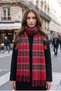 Red Scottish Patterned Plaid Scarf Shoulder Shawl - 7