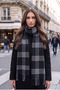 Winter Women's Scottish Patterned Black Plaid Scarf Shoulder Shawl Long