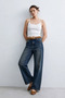 Women's J63 Knitted Belted Palazzo Jean Trousers - Brown