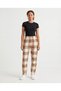 Unisex Plaid Patterned Fleece Pajama Bottoms Without Pockets Elastic Waist Comfortable Cut - 2