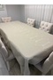 Embroidered Linen Textured Seamless Tablecloth 240X150