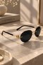 Ellipse Metal Frame High Quality Women's Sunglasses - 3