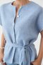 Women's Short Sleeve Belted Detailed Buttoned Knitwear Cardigan - 4